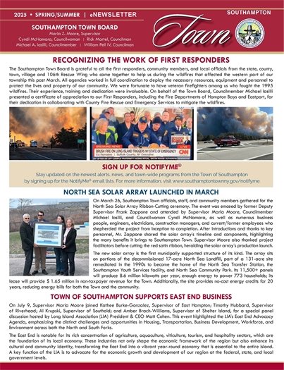 Town of Southampton Newsletter - Spring/Summer 2025 header