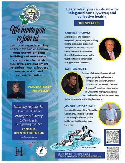 Join us for a discussion of Climate Change on the East End on August 9