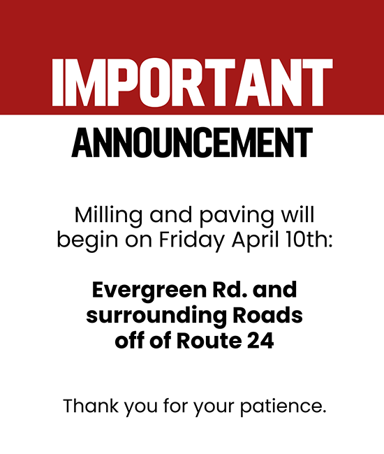 HWY ALERT: Milling and paving begins Friday, April 10 on Evergreen Rd. and RT24